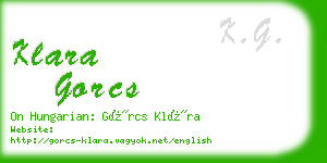 klara gorcs business card